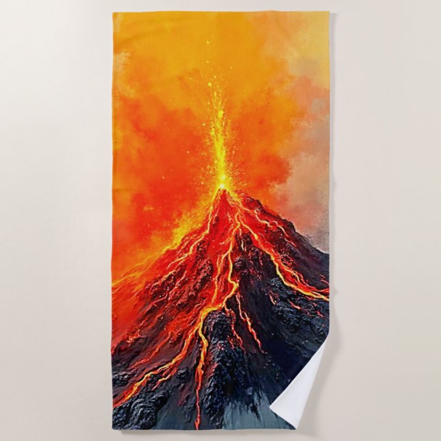 Toalha De Praia Erupção Vulcânica: Poder Bruto (Frente)