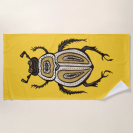 Toalha De Praia Escaravelho Legal Inseto Amarelo Entomologia Arte