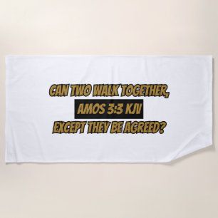 Toalha De Praia Escritura Versa de Bíblia Amos 3:3 KJV
