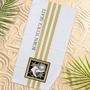 Toalha De Praia Esfolamento Dourado de gelo branco branco brilhant