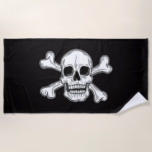 Toalha De Praia espinhas do crânio de pirata