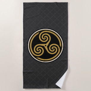 TOALHA DE PRAIA ESPIRAL CELTICO TRISKELION TRIPLO