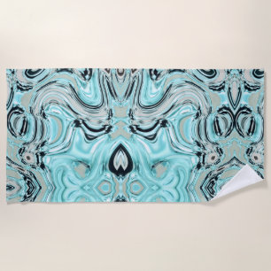 Toalha De Praia espiral de mármore chic espirra de mint aqua água