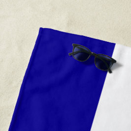 Toalha De Praia Esportivo Ousado Azul Real Branco Listras Largas N
