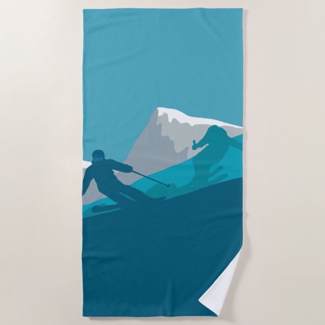 Toalha De Praia Esqui alpino (Frente)