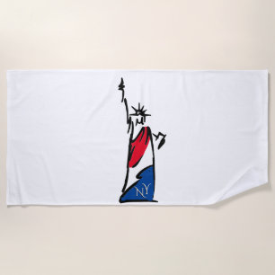 Toalha De Praia Estátua da Liberdade / Listras da Dama da Liberdad