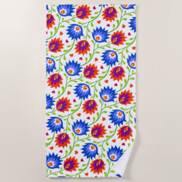 Toalha De Praia Estilo Colorido Mexicano Padrão Floral Negrito Ele
