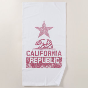 Toalha De Praia Estilo de Grunge de Bandeira da República da CALI