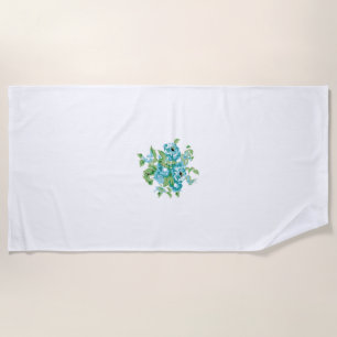Toalha De Praia Estilo Decorativo, Mint Cream, Fountain Blue, Teal