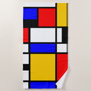 Toalha De Praia Estilo Mondrian