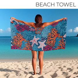 Toalha De Praia Estirpes tropicais e corais
