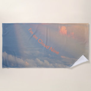 Toalha De Praia Estou na Nuvem Nine Cust. Text Beach Towel