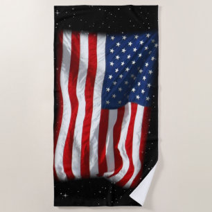 Toalha De Praia Estrelas e Stripes Bandeira Americana Patriótica