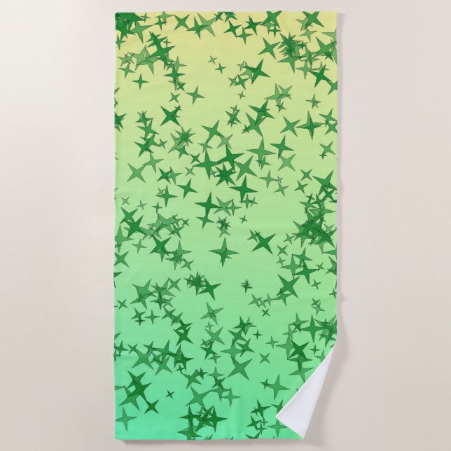 Toalha De Praia Estrelas Verdes (Frente)