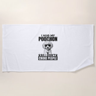 Toalha De Praia Eu Abraço O Meu Poochon Para Que Eu Não Engole Pes