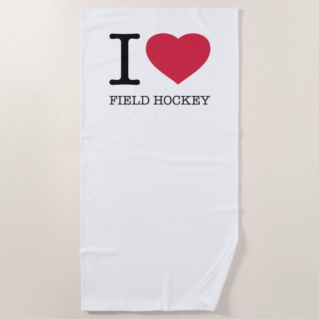 TOALHA DE PRAIA EU AMO CAMPO HOCKEY (Frente)