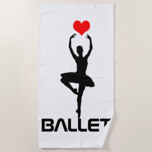 Toalha De Praia Eu amo e adoro ballet elegante único