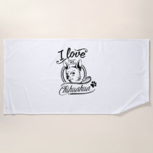 Toalha De Praia Eu Amo Meu Chihuahua - Amor De Cachorro De Pata De