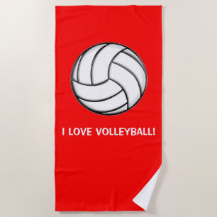 Toalha De Praia Eu amo o voleibol!