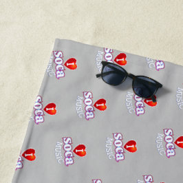 Toalha De Praia EU AMO SOCA nas CINZAS