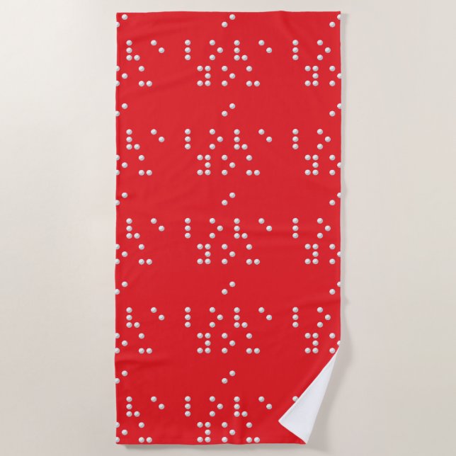 Toalha De Praia Eu amo você (Braille) (Frente)