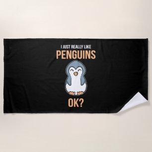 Toalha De Praia Eu Gosto Muito De Pinguim