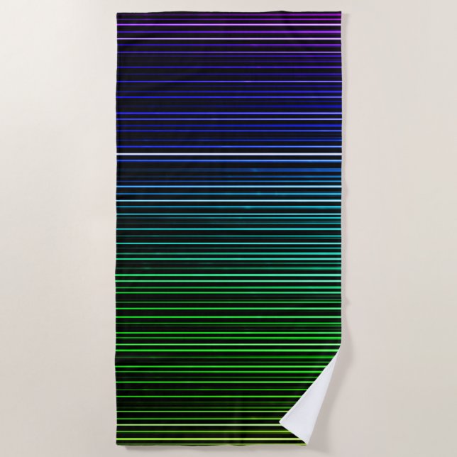 Toalha De Praia Faixas Luzes Arco-Íris (Frente)