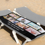 Toalha De Praia Família de Colagem de Fotografias do Masonry Grid<br><div class="desc">Toalha de praia de Colagem Fotográfica com 8 das suas próprias fotos. Personalize o design com seu nome de família e slogan, como a melhor família de sempre. O modelo de foto é configurado para exibir suas fotos em uma grade de masonaria de tendências usando formatos paisagem e retrato. Este...</div>