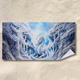 Toalha De Praia Fantasia do Magnífico Dragão Branco