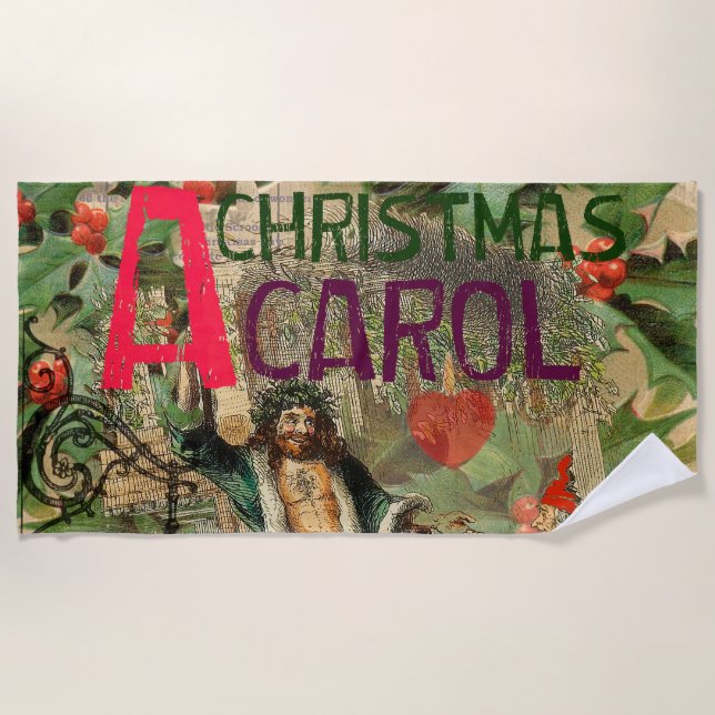 Toalha De Praia Fantasma da Ilustração de Natal Presente (Frente)