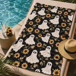 Toalha De Praia Fantasmas Fofos & Girassóis Verão Assustador
