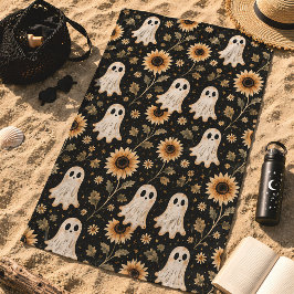 Toalha De Praia Fantasmas Góticos de Verão & Girassóis Assustadore