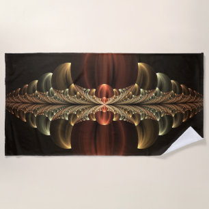 Toalha De Praia Fantasy Construction Shiny Abstrato Fractal Art