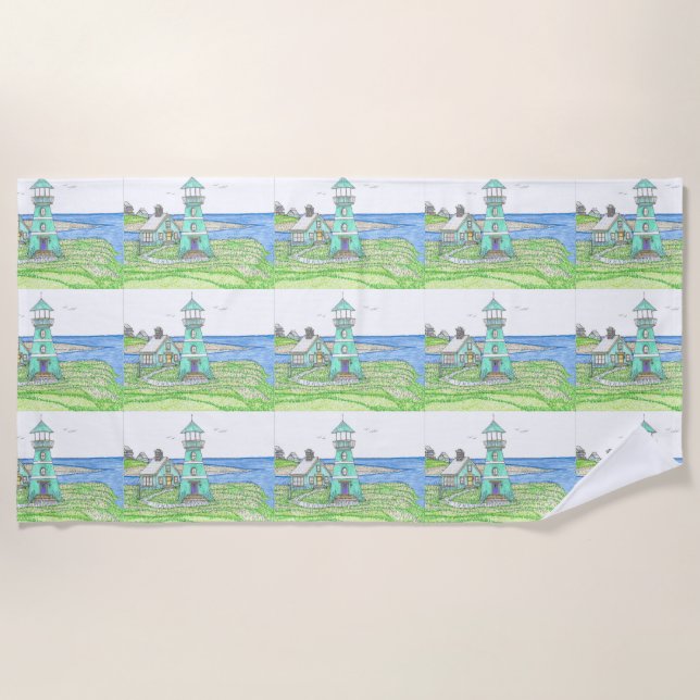 Toalha De Praia Farol de Verão 3; Torre de praia (Frente)