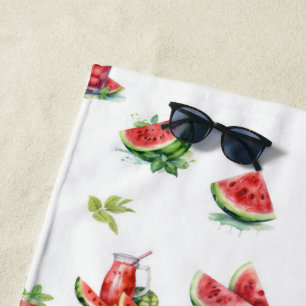 Toalha De Praia fatia de madura, suculenta, melancia vermelha