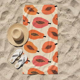 Toalha De Praia Fatia de Sunfruit Papaia Tons Laranja