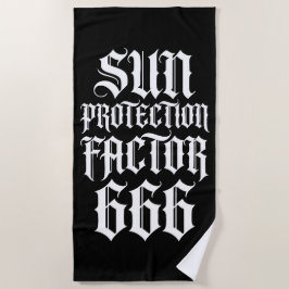 Toalha De Praia Fator de Proteção Solar 666 Design de Tipografia G