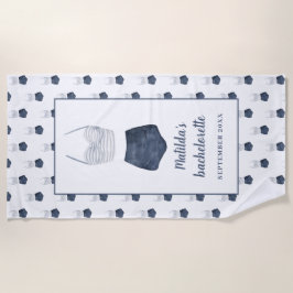 Toalha De Praia Favor da solteira de casamento da Watercolor Bikin