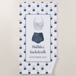 Toalha De Praia Favor de despedida de solteira com biquíni aquarel
