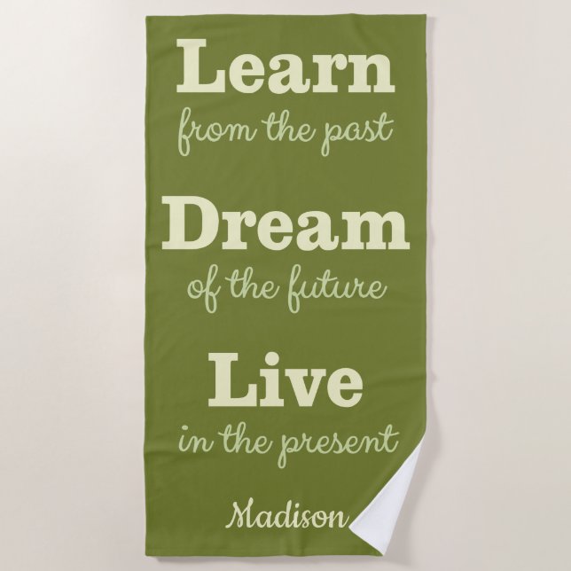 Toalha de praia feita sob encomenda do nome & da (Frente)