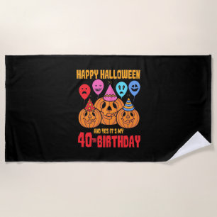 Toalha De Praia Feliz aniversário de 40 anos de Halloween