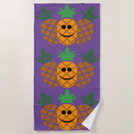 Toalha De Praia Feliz Design de abacaxi - Beach Towel