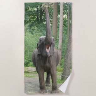 Toalha de praia feliz do elefante