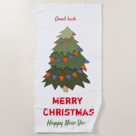 Toalha De Praia Feliz Natal e Ano Novo Minimalista