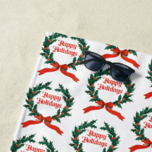 Feliz Natal Vintage Holly Wreath