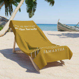 Toalha De Praia Férias de Verão da Família Fofo na Praia Dourada