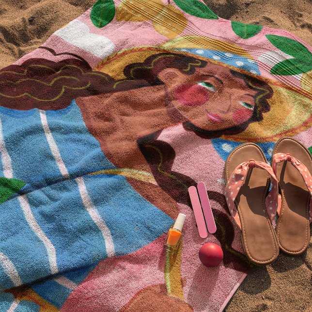 Toalha De Praia Férias de Verão de uma mulher italiana (Criador carregado)
