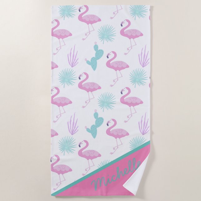 Toalha De Praia Férias Tropicais | Monograma Beach Towel (Frente)
