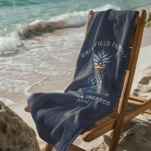 Toalha De Praia Férias Tropicais Personalizadas para a Família ao