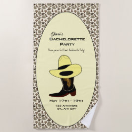 Toalha De Praia Festa de Despedida de Solteira com Padrão de Botas